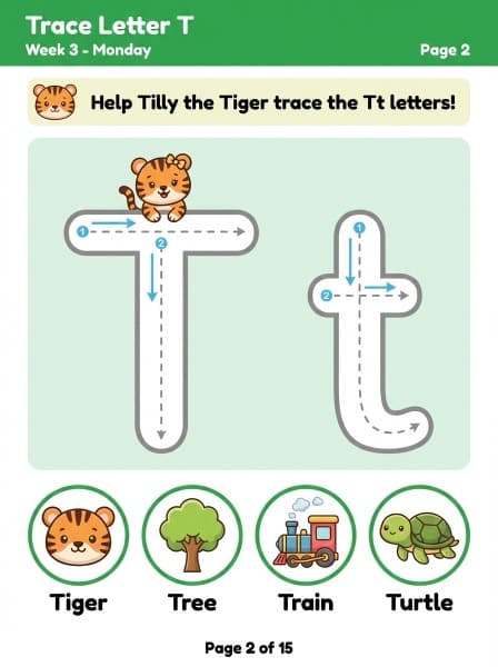 Trace Letter T — Week 3